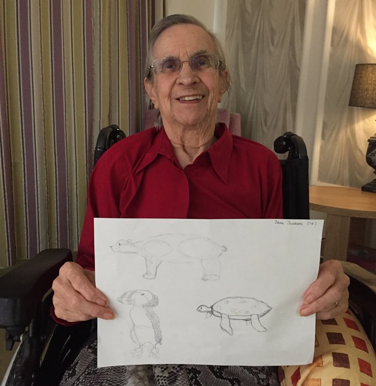 Young at art – live art class draws interest at local care home